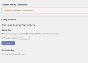 Advanced Subscriber Intelligence - Backup & Restore